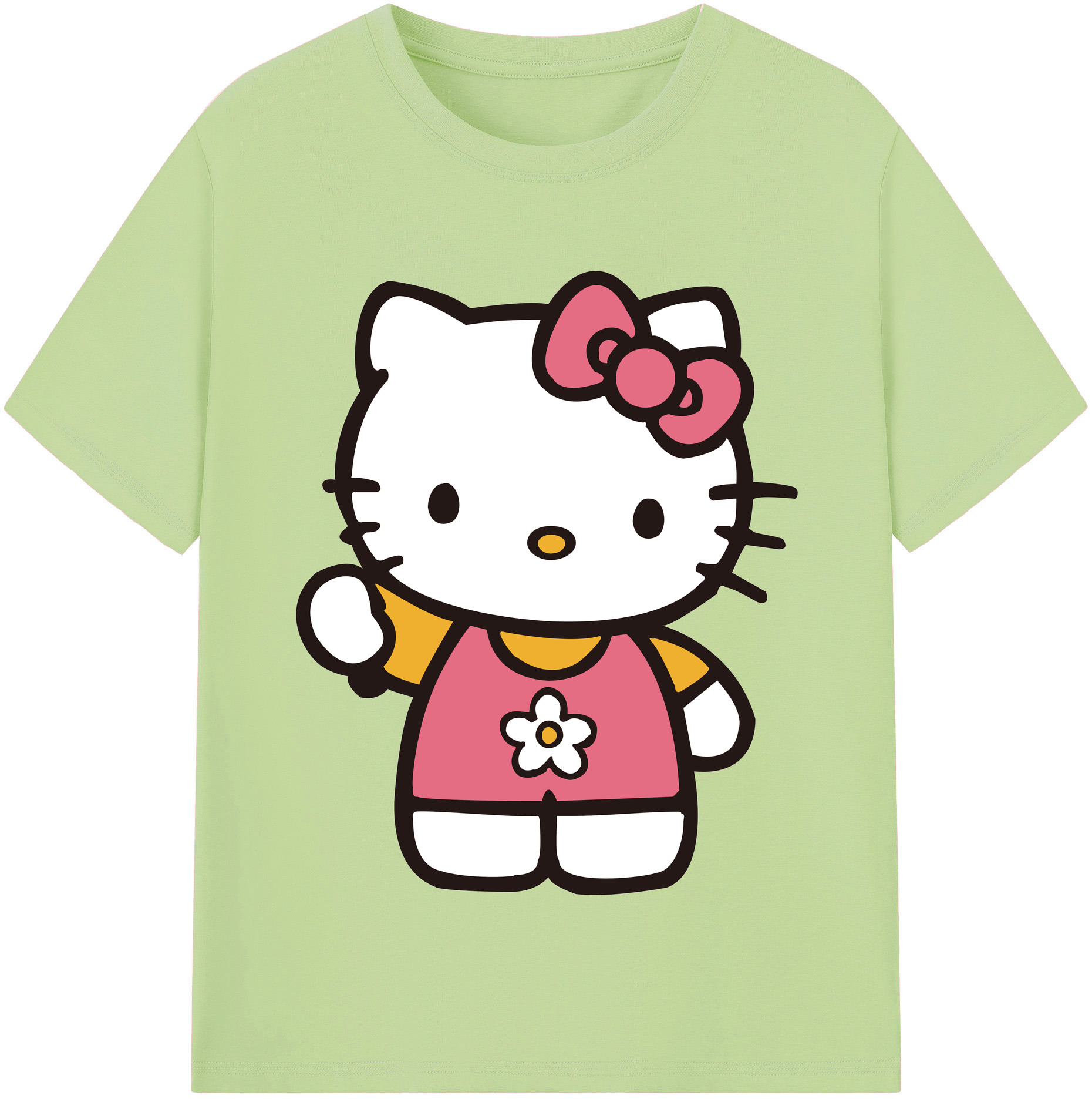 （画像用） Hello Kitty ハローキティ 綿100％半袖Tシャツ（フロントプリント）